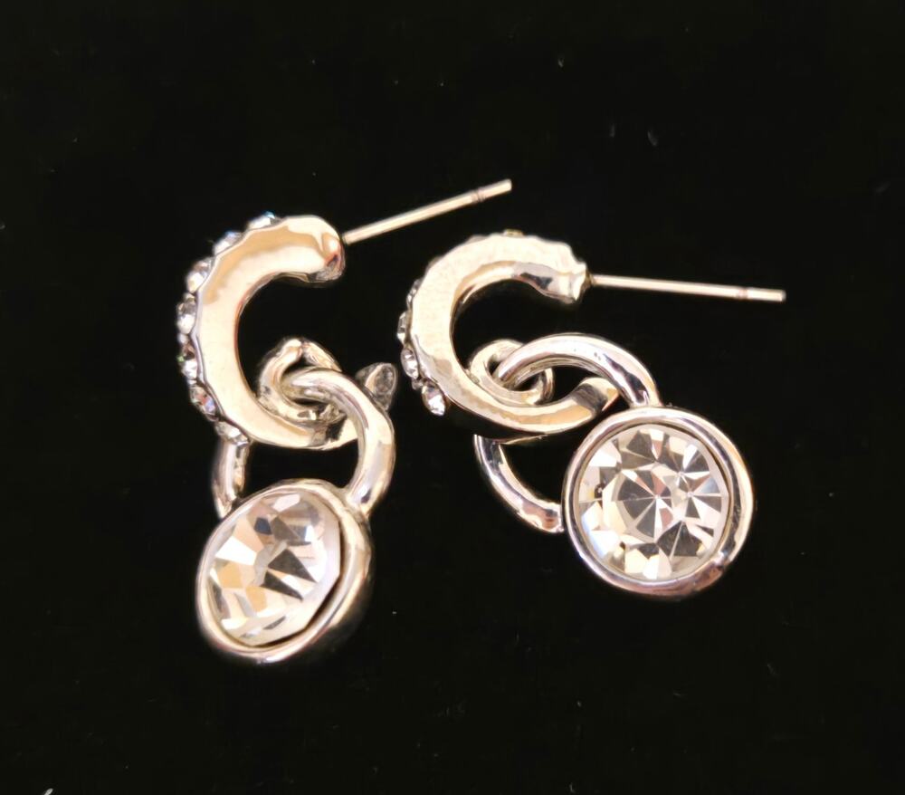 Silver Rhinestone Earrings